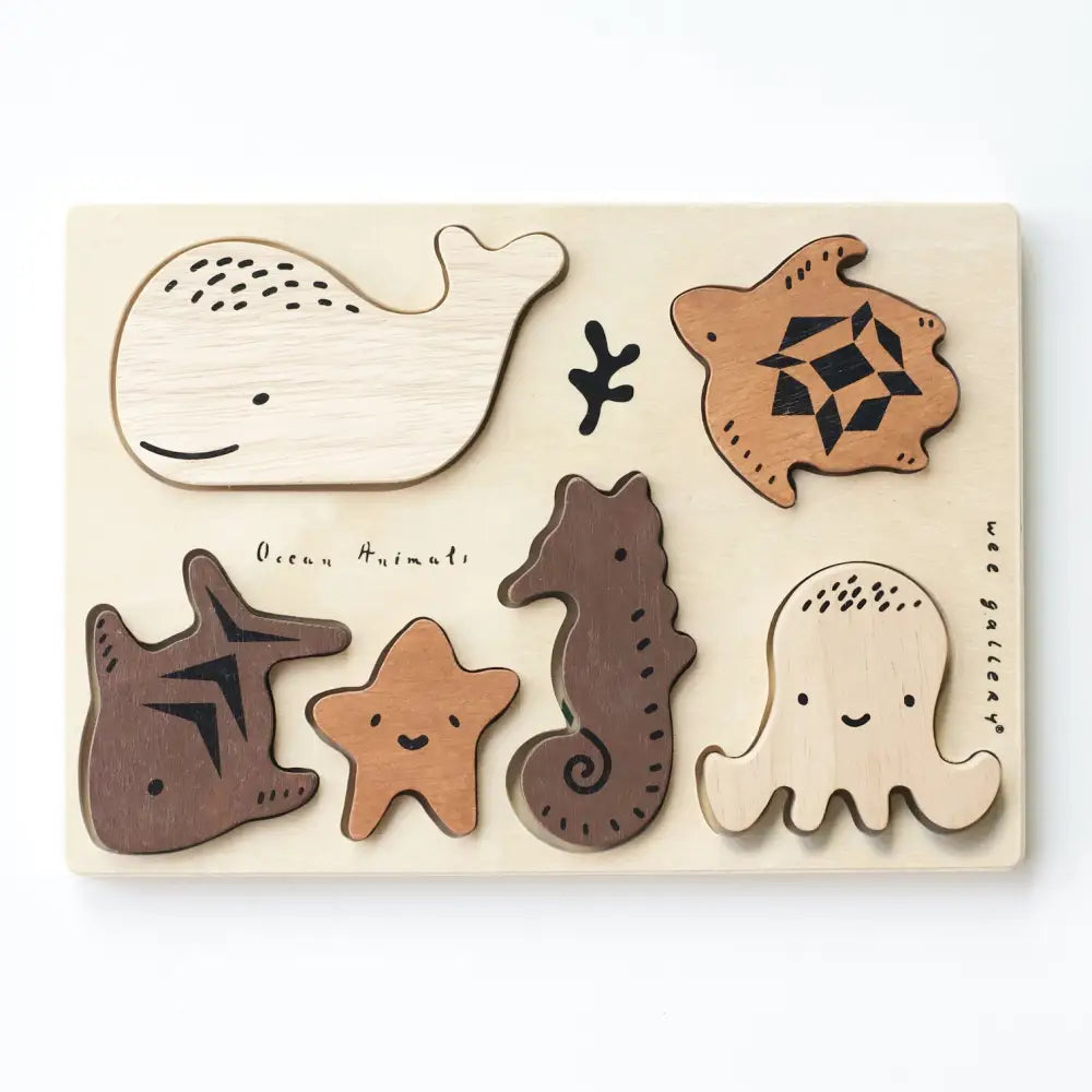 Wooden Tray Puzzle - Ocean Animals - Wee Gallery