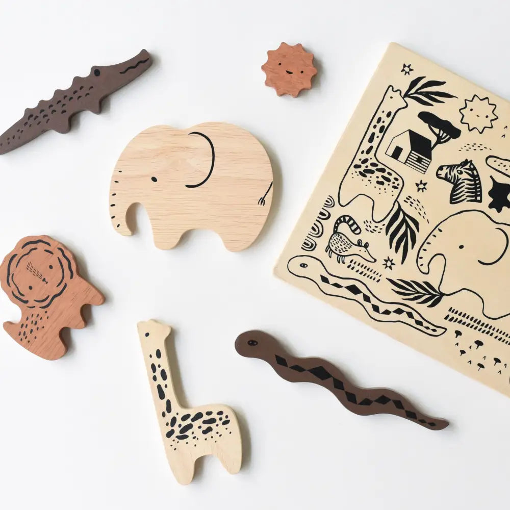 Wooden Tray Puzzle - Safari Animals - Wee Gallery
