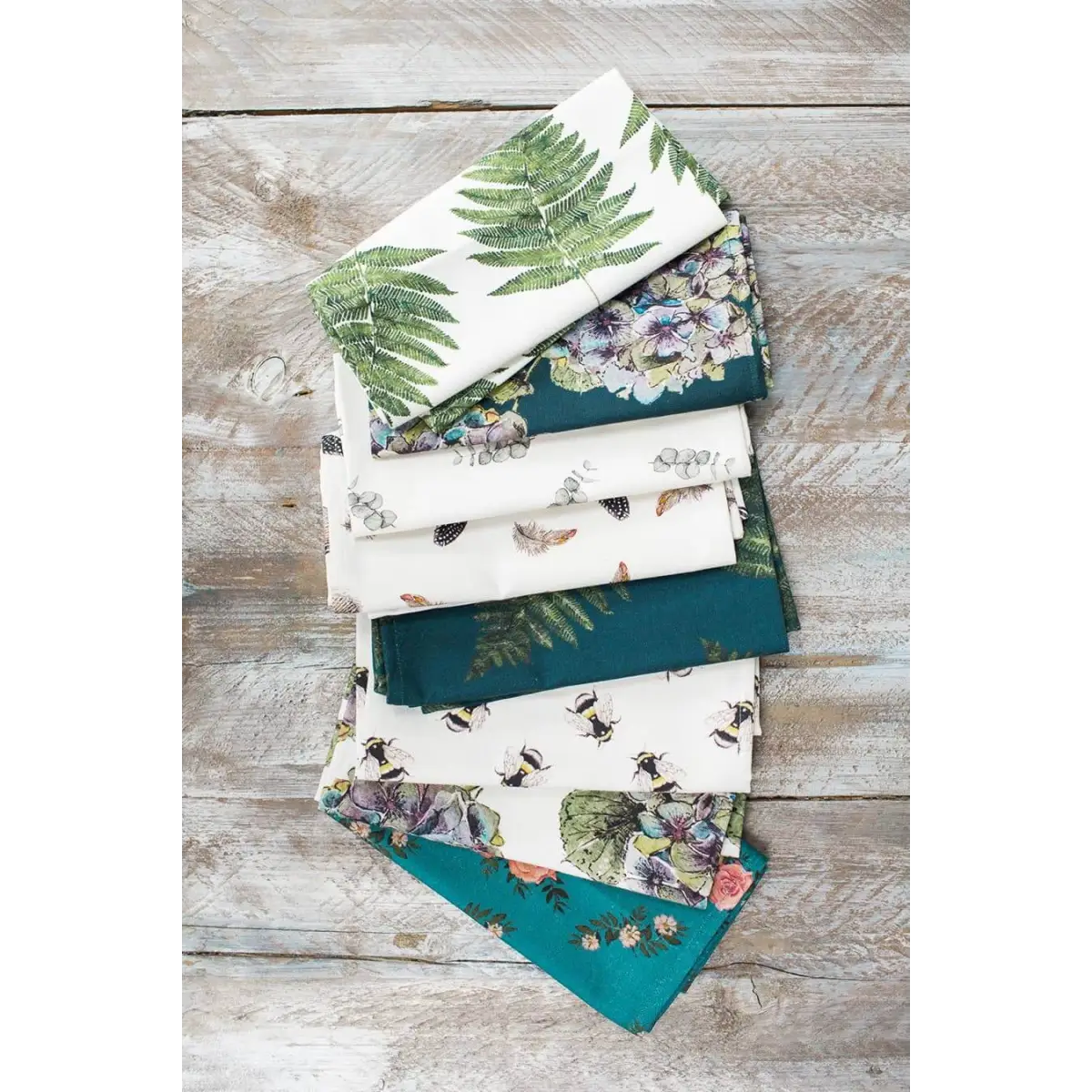 Woodland Fern Botanical Tea Towel - Toasted Crumpet (US Duties Paid)