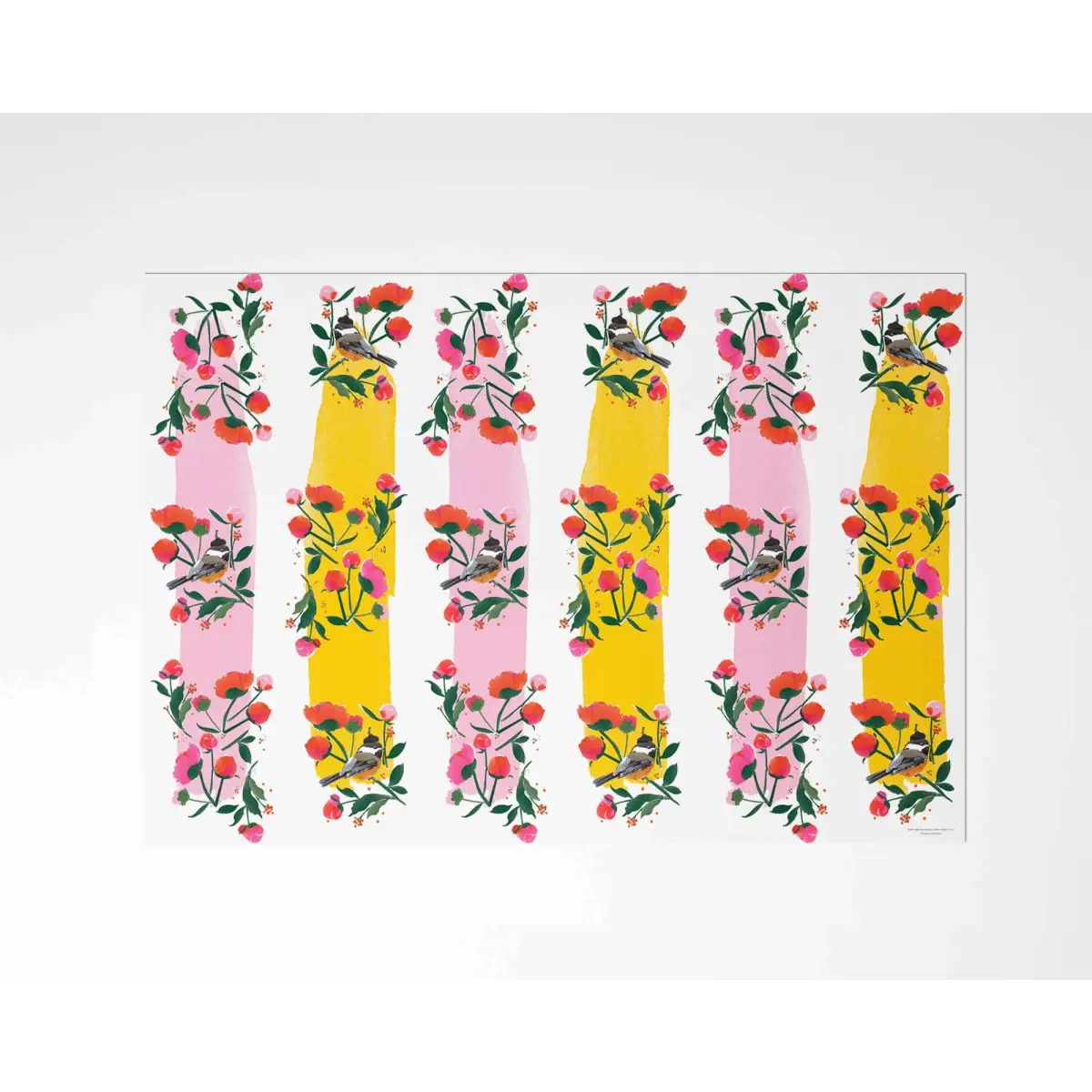 Wrapping Paper - Chickadees & Peonies - Driscoll Design