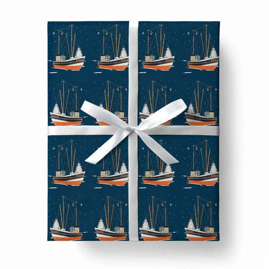 Wrapping Paper - Holiday Boats - Driscoll Design