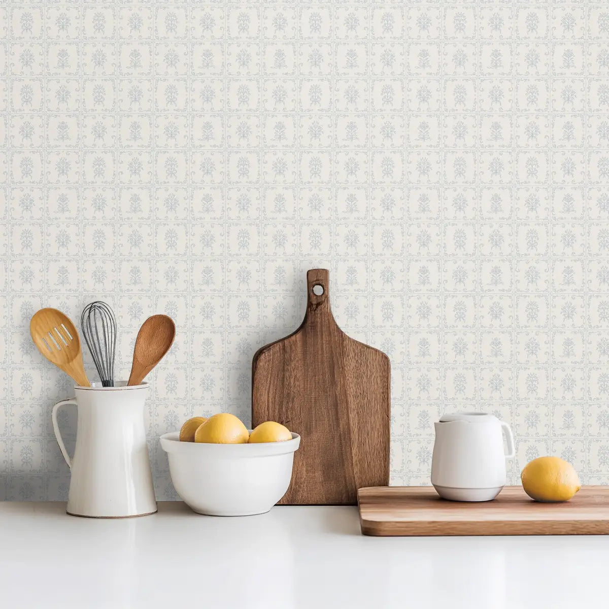Wrenna Wallpaper - Simple Bouquet Tiles - by Quirky Paisley Designs - Loomwell Home Goods