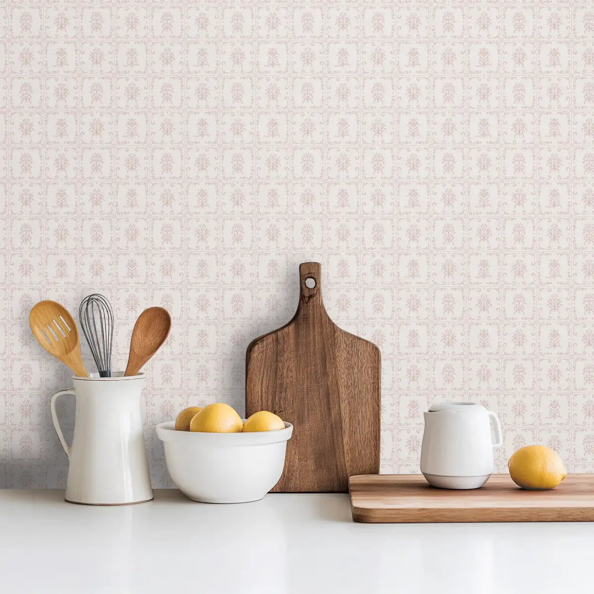 Wrenna Wallpaper - Simple Bouquet Tiles - by Quirky Paisley Designs - Loomwell Home Goods