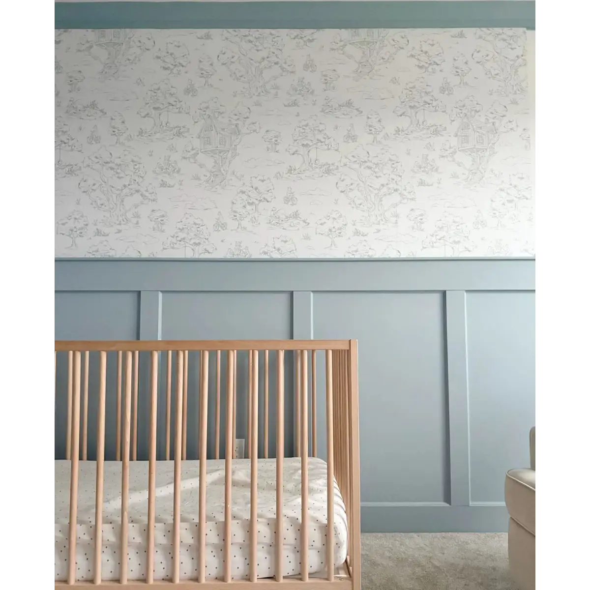 Wyatt Wallpaper - Bears and Treehouse - Line Drawings by Aubrey Fairchild - Loomwell Home Goods