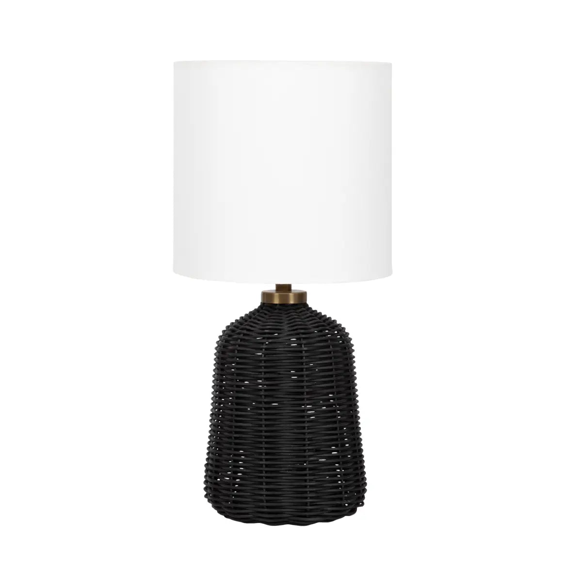 Wylla Rattan Table Lamp - Black - kateandlaurel