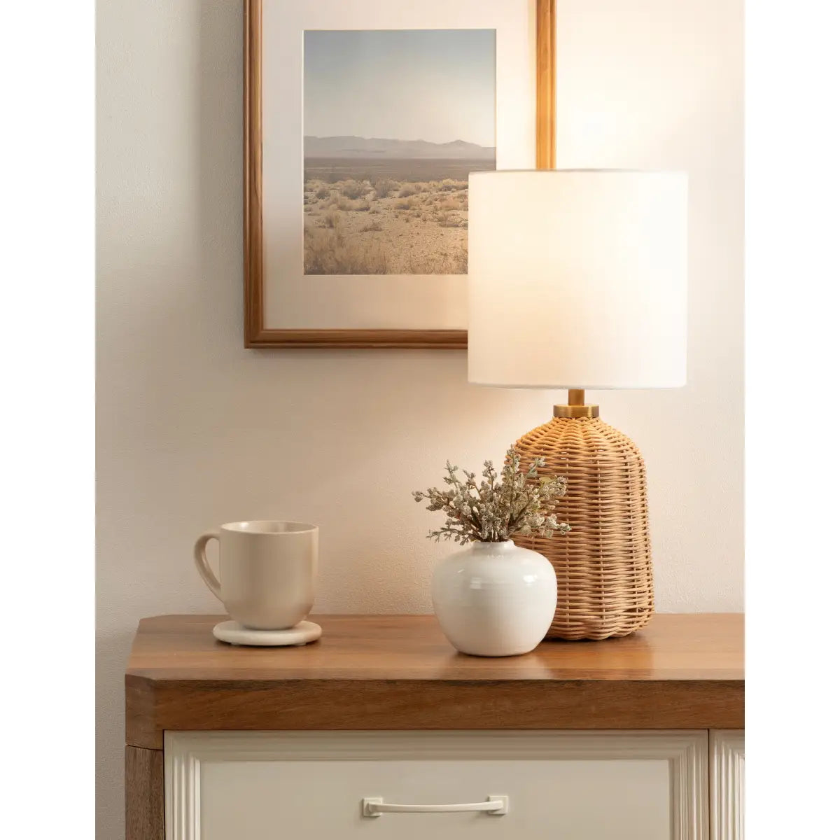 Wylla Rattan Table Lamp - kateandlaurel