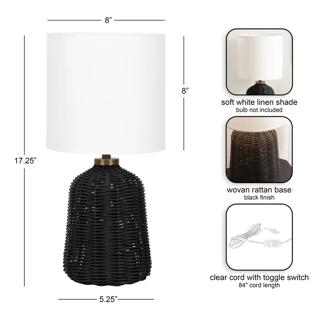Wylla Rattan Table Lamp - kateandlaurel