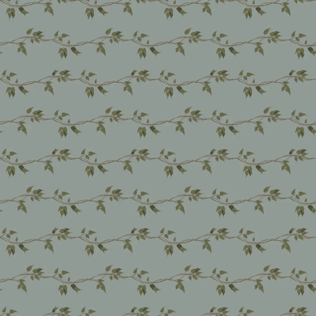 Wyndell Wallpaper - Horizontal Vines - by Melissa Dayton Art - Sample 1 foot by 1 foot / Blue - Loomwell Home Goods