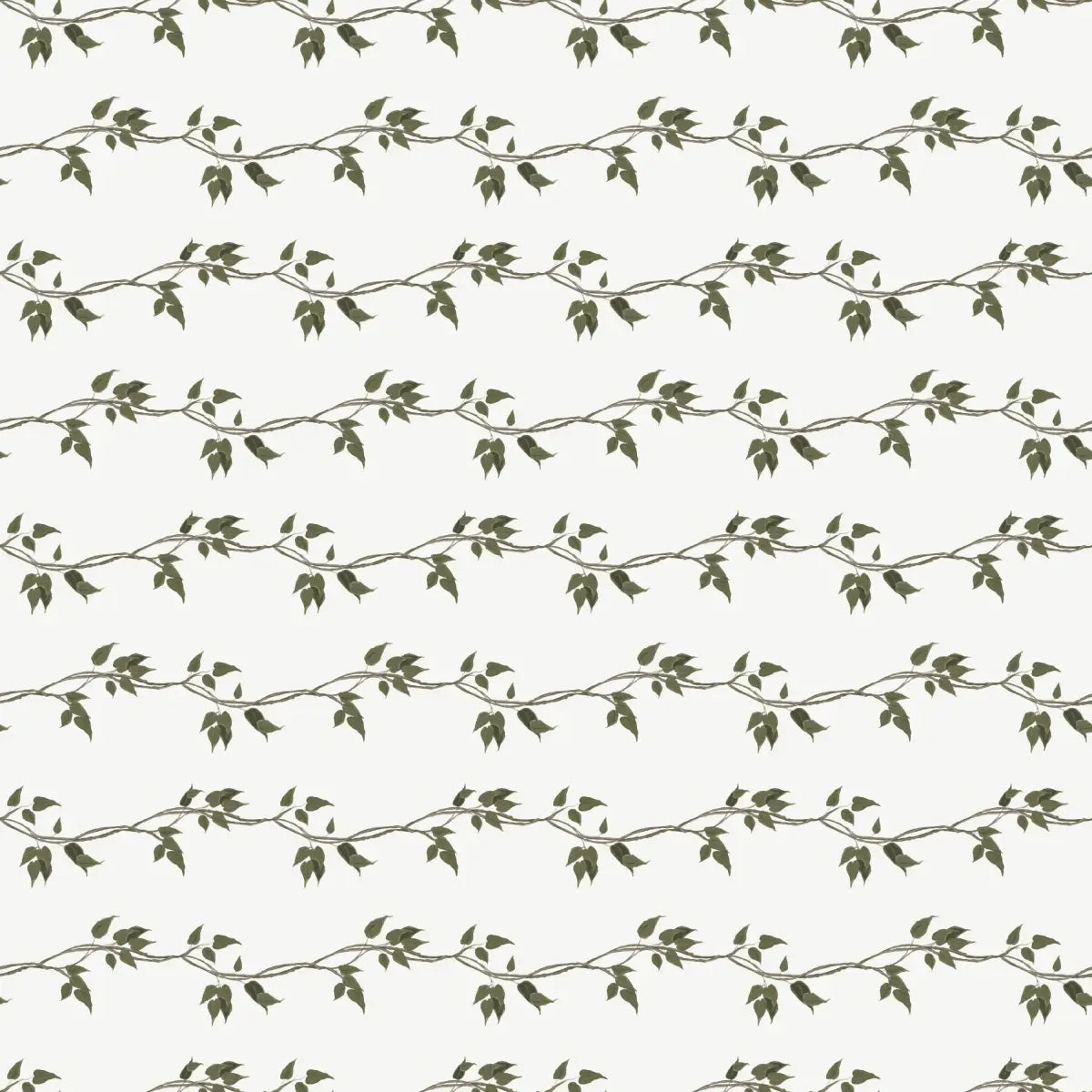 Wyndell Wallpaper - Horizontal Vines - by Melissa Dayton Art - Sample 1 foot by 1 foot / Cream - Loomwell Home Goods