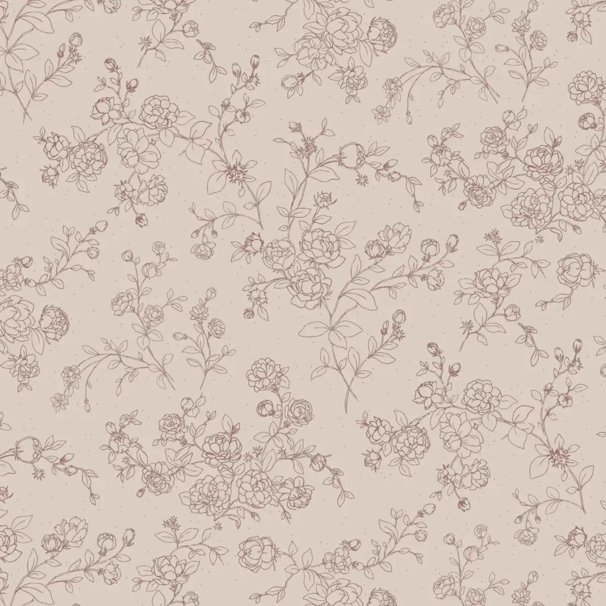 Wynne Wallpaper - Delicate Roses - Line Drawings by Grateful Artsy Soul - Sample 1 foot by 1 foot / Rose - Loomwell