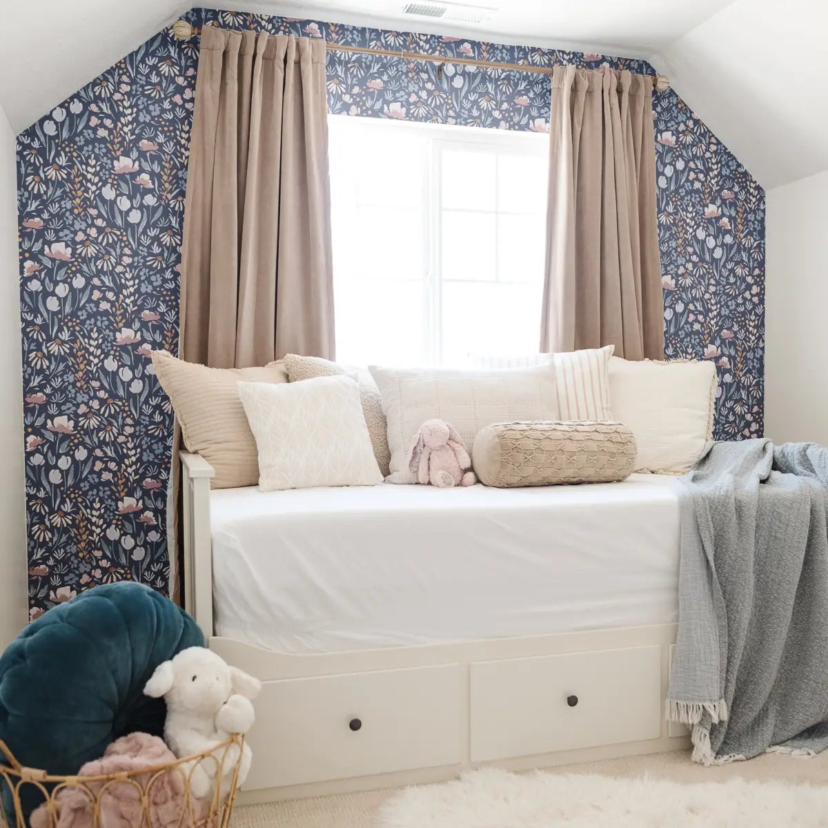 Wysteria Wallpaper - Watercolor Floral - by Melissa Johnson Design - Loomwell Home Goods