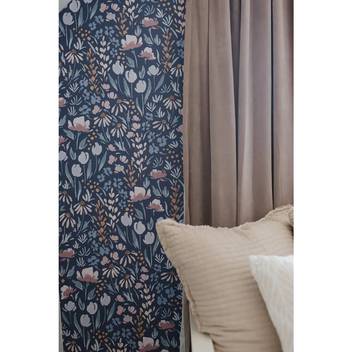 Wysteria Wallpaper - Watercolor Floral - by Melissa Johnson Design - Loomwell Home Goods