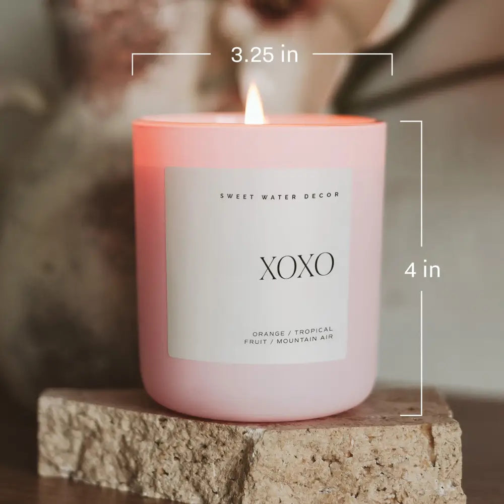 XOXO Soy Candle - Pink Matte Jar - 15 oz (Island Air) - Sweet Water Decor
