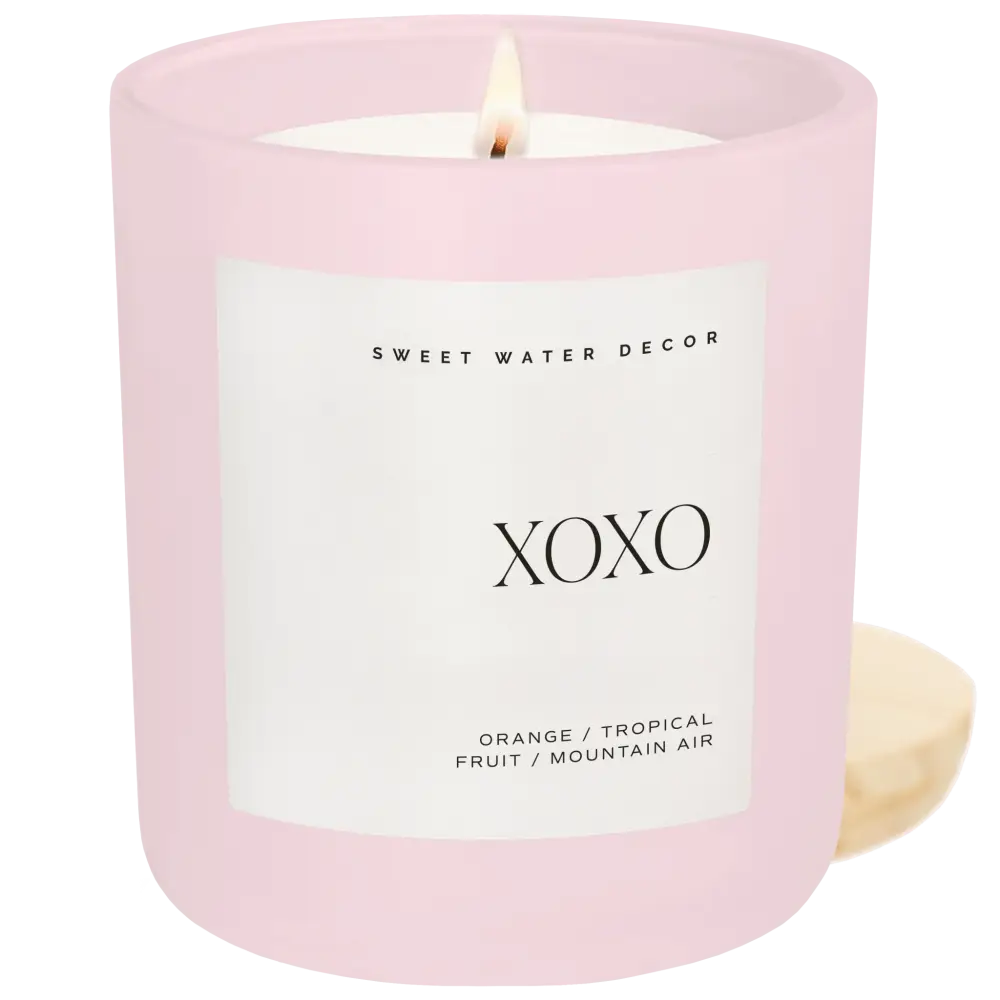 XOXO Soy Candle - Pink Matte Jar - 15 oz (Island Air) - Sweet Water Decor