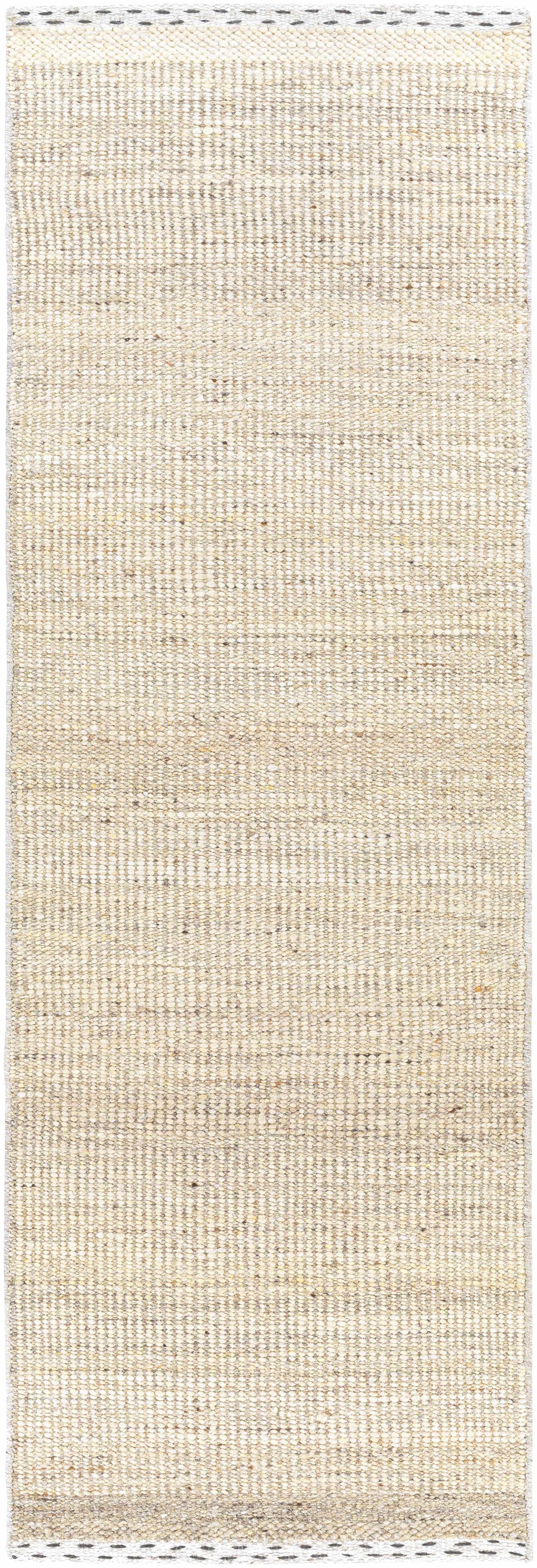 Beige Flat Weave Wool Rug - 2’6’’ x 8’ Runner - Boutique Rugs