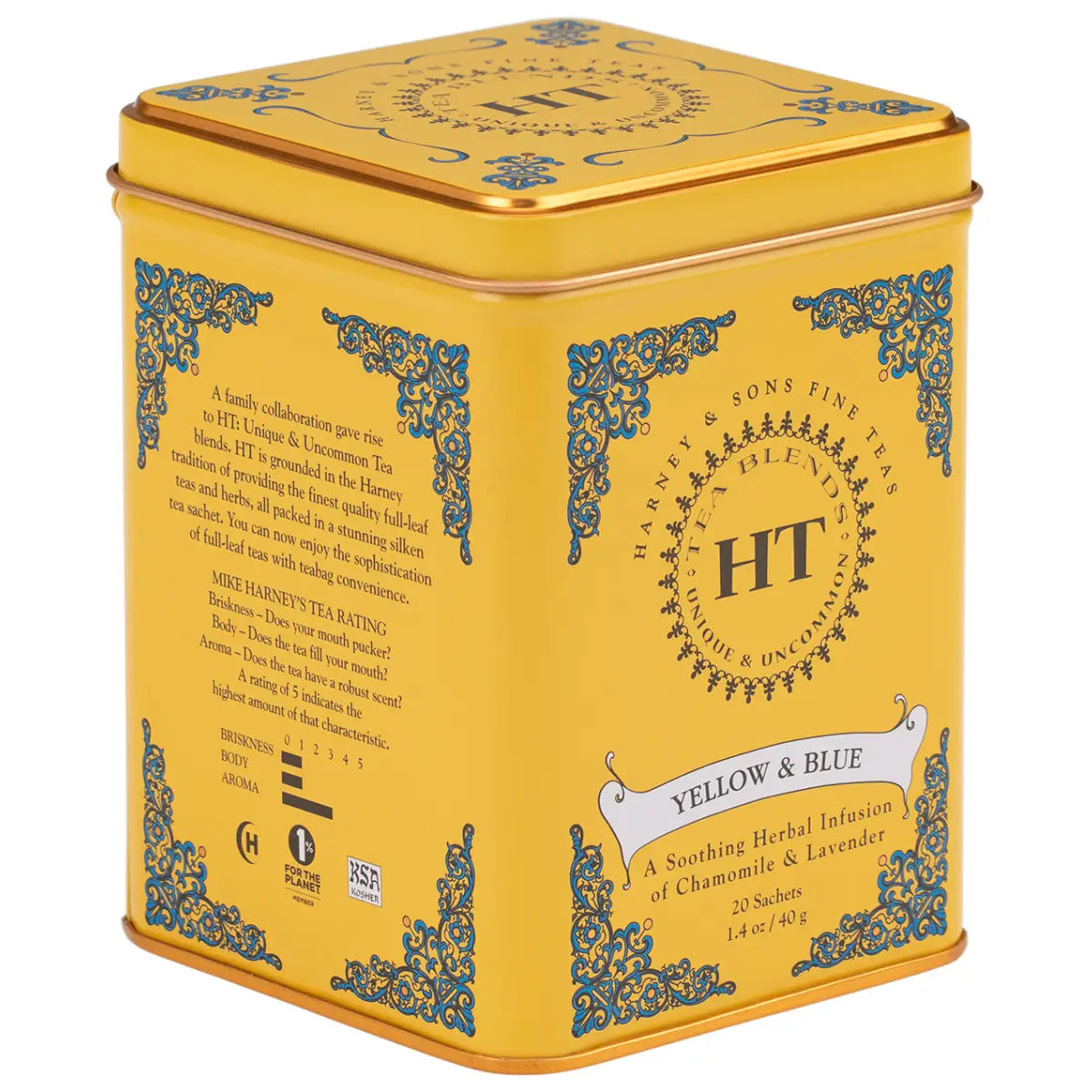 Yellow & Blue Tea - HT Tin of 20 Sachets - Sachets / Tin of 20 Sachets - Harney & Sons Fine Teas