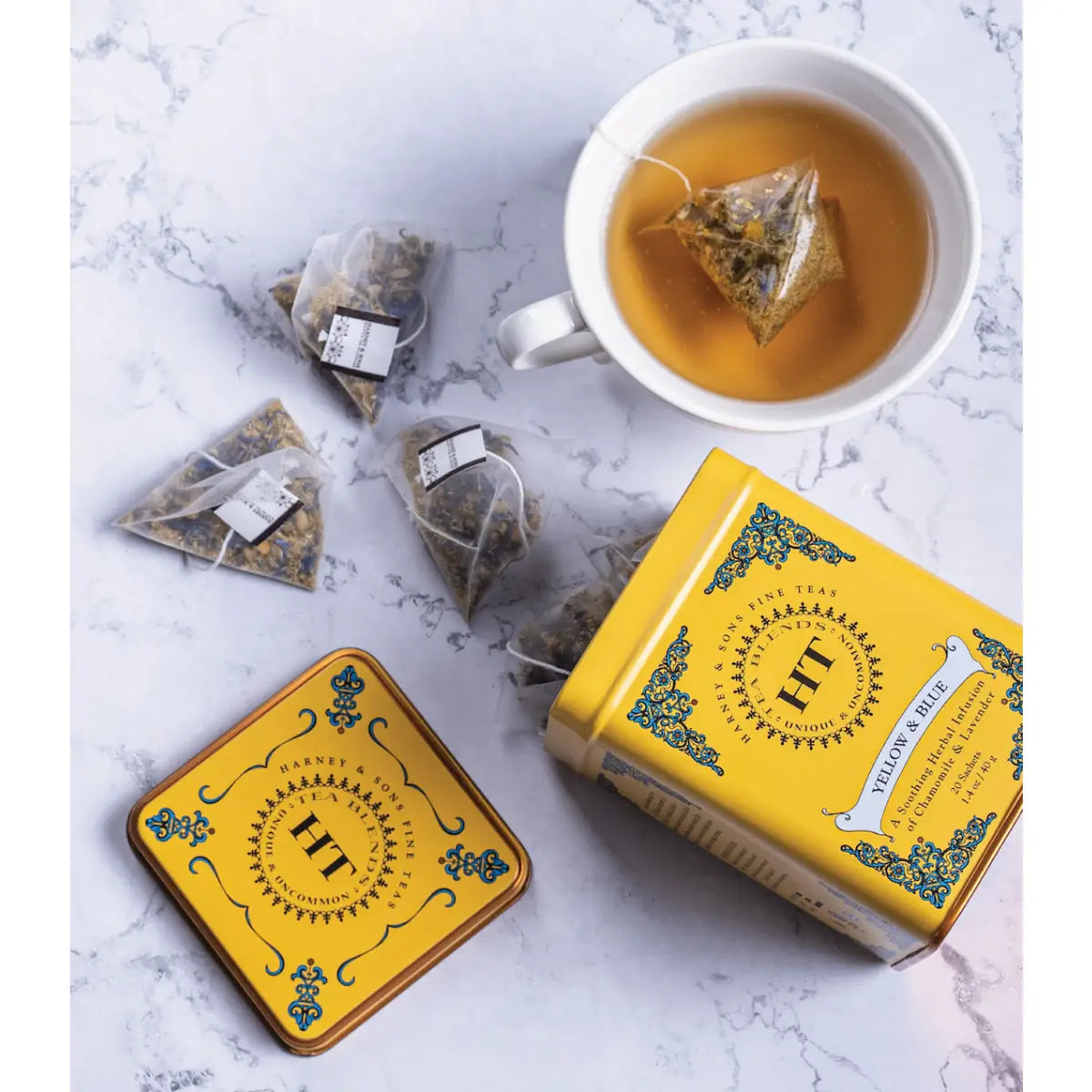 Yellow & Blue Tea - HT Tin of 20 Sachets - Sachets / Tin of 20 Sachets - Harney & Sons Fine Teas