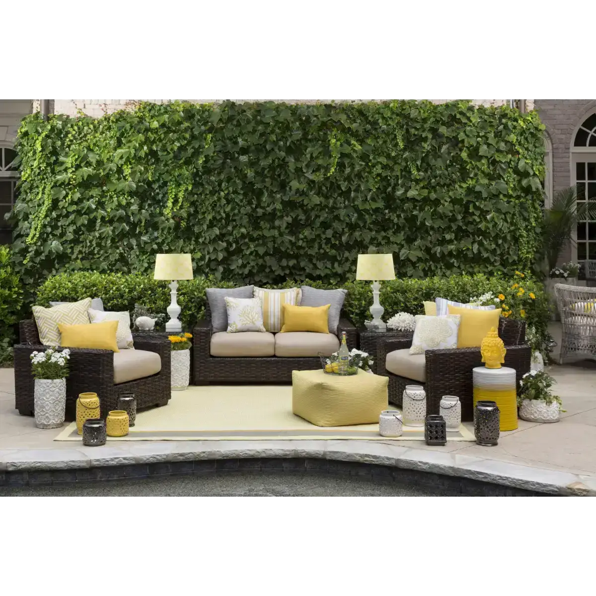 Yellow Openwork Ceramic Lantern - Boutique Rugs