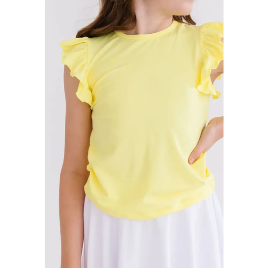Yellow S/S Ruffle Tee - Mila & Rose ®