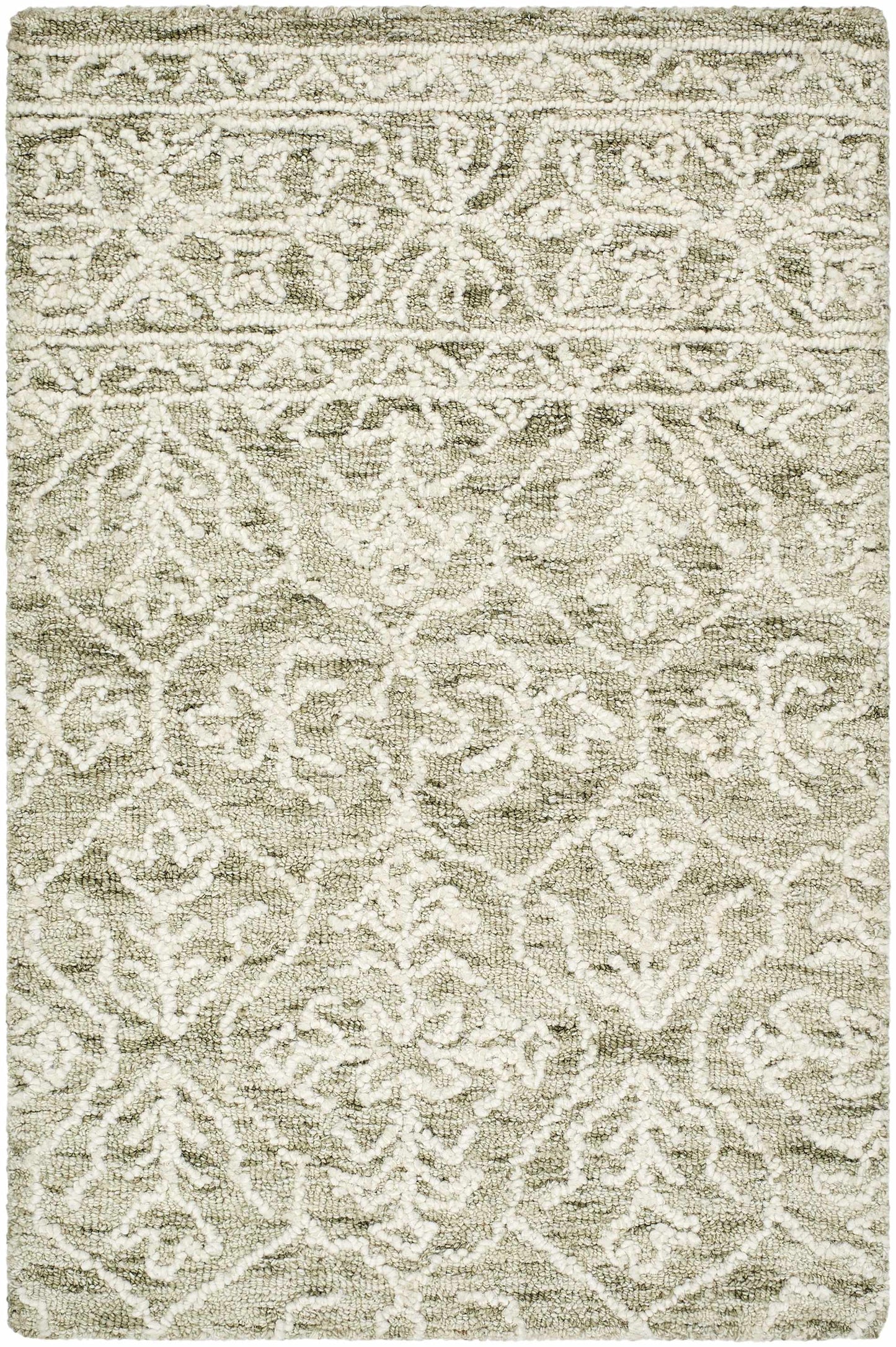 Gray Green Wool Area Rug - 2’ x 3’ Rectangle - Boutique Rugs