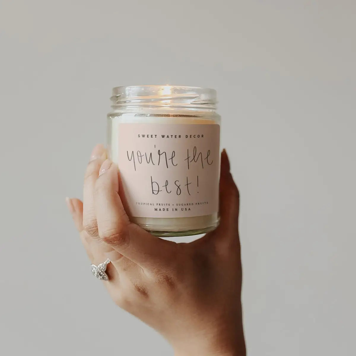 You’re The Best! Soy Candle - Clear Jar - 9 oz - Sweet Water Decor