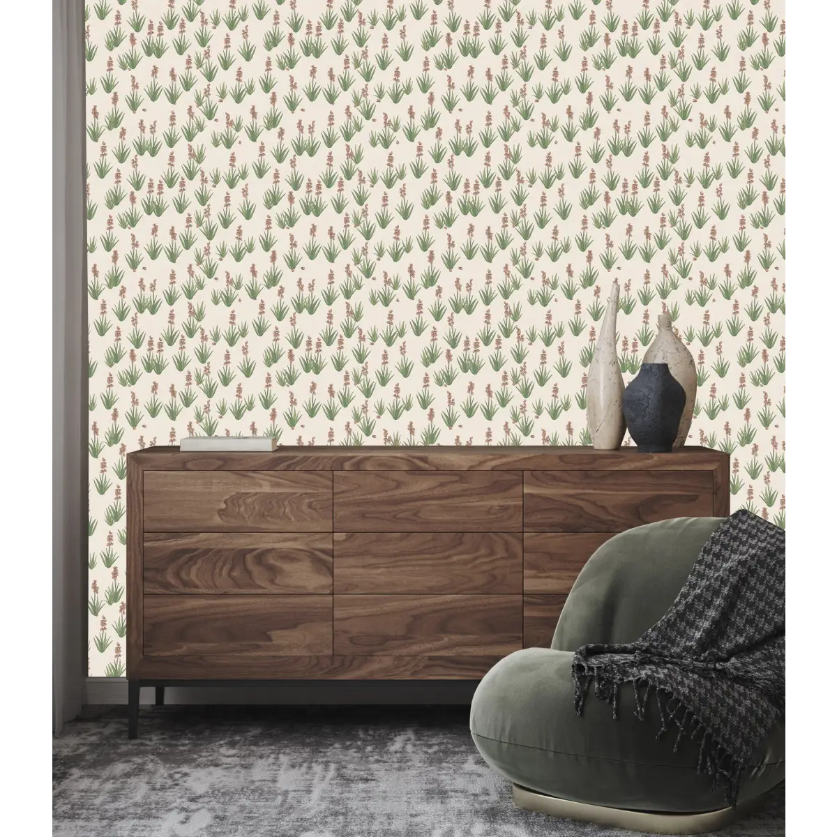 Yucca Wallpaper Mural - Green Desert Cactus - by Lee Art - Loomwell Home Goods