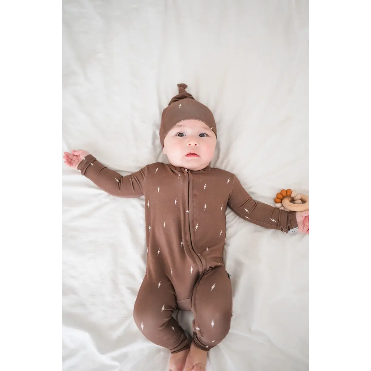 Zipper Romper - Brown Lightning - Harp Angel Boutique