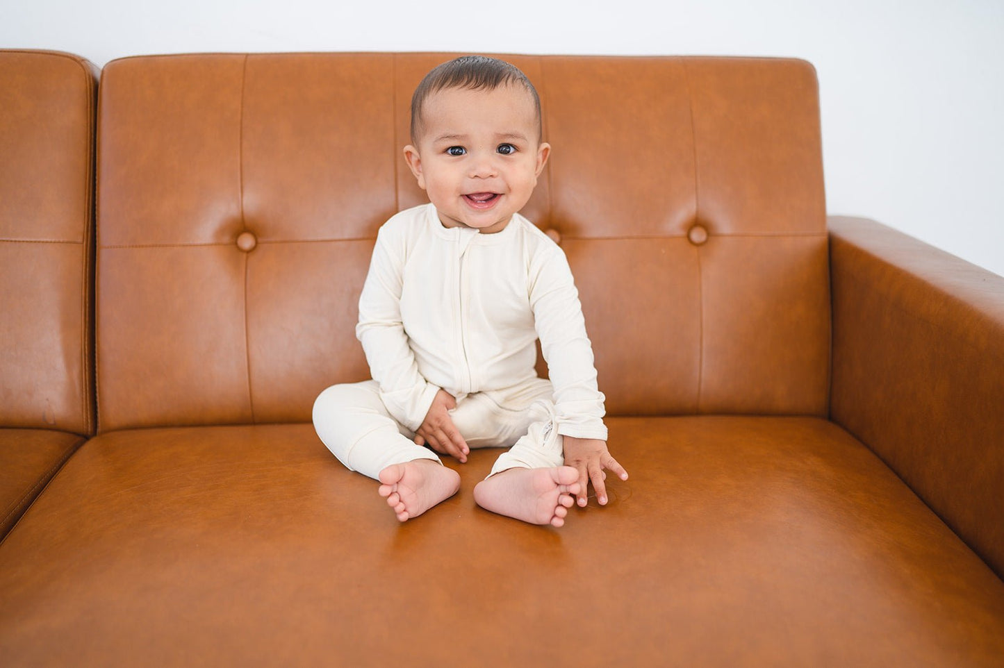 Zipper Romper - Cream - Harp Angel Boutique