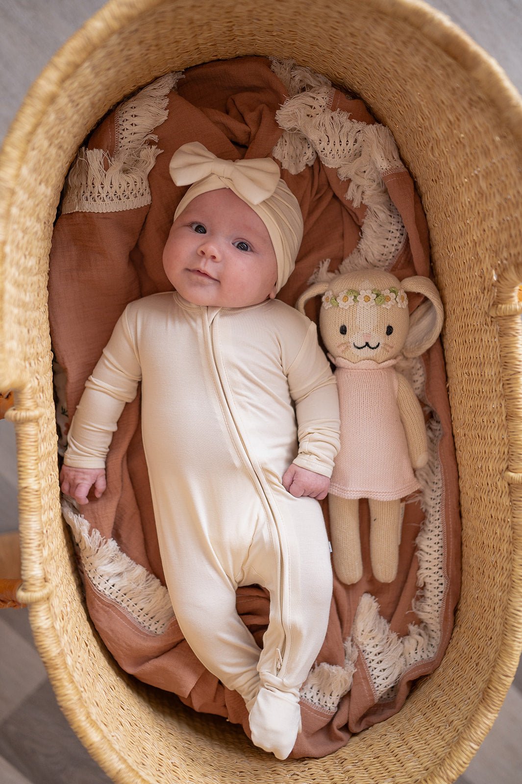 Zipper Romper - Cream - Harp Angel Boutique