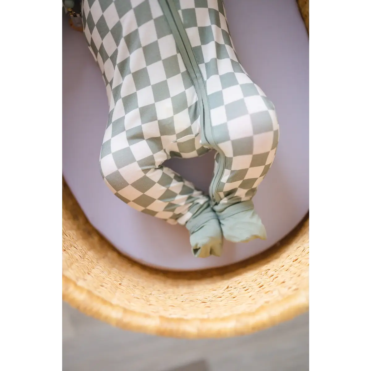 Zipper Romper - Jade Checker - Harp Angel Boutique
