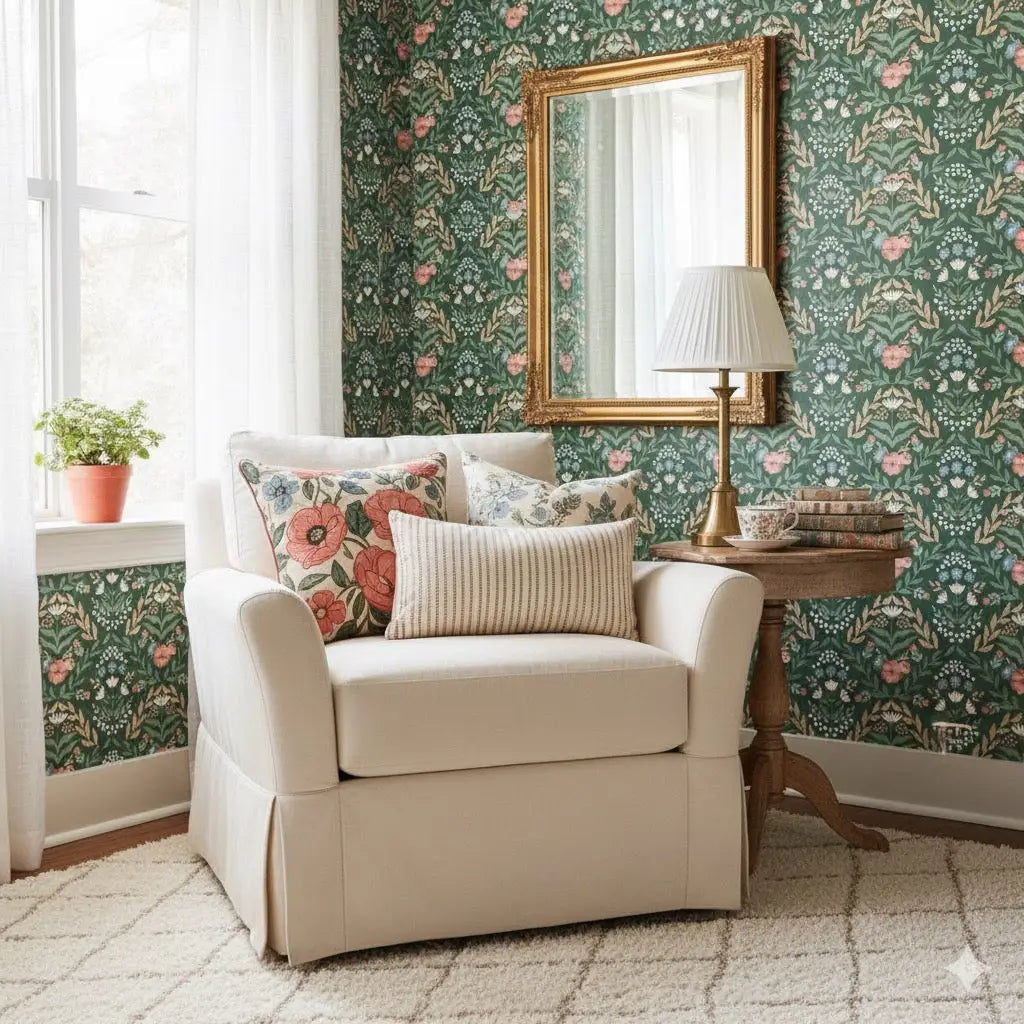 Zuri Wallpaper - Sweet Flower Trellis - by Jackie Jean Design - Loomwell Home Goods