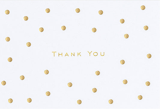 Gold Dots Thank You Note Card Set