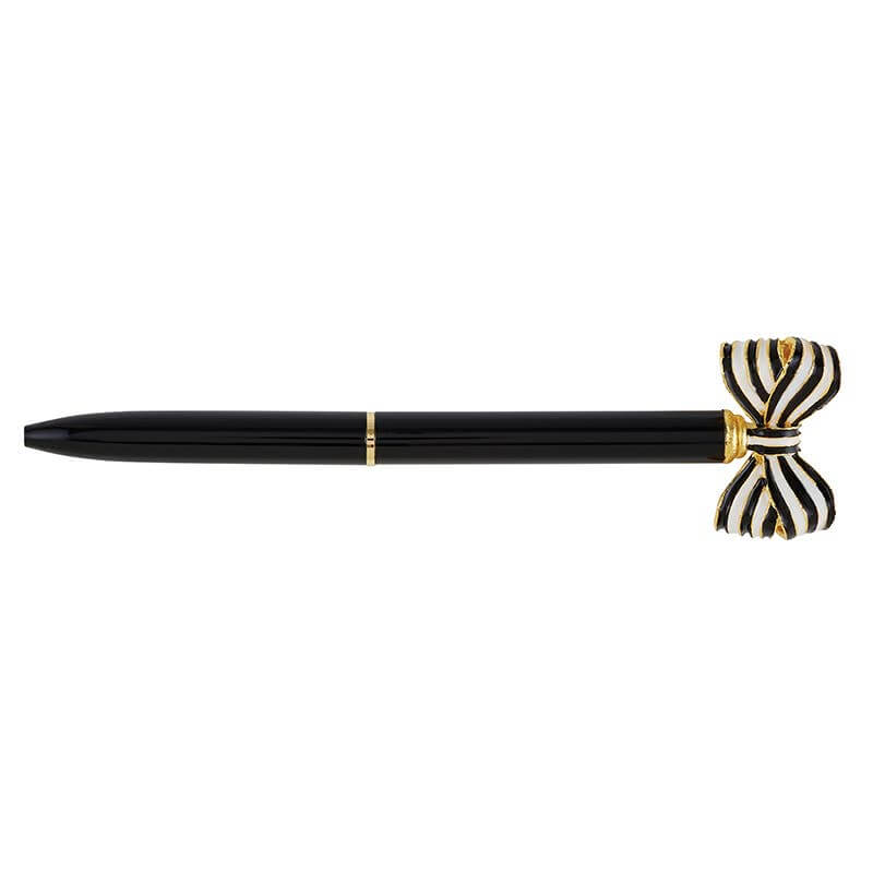 Striped Bow Pen, Black