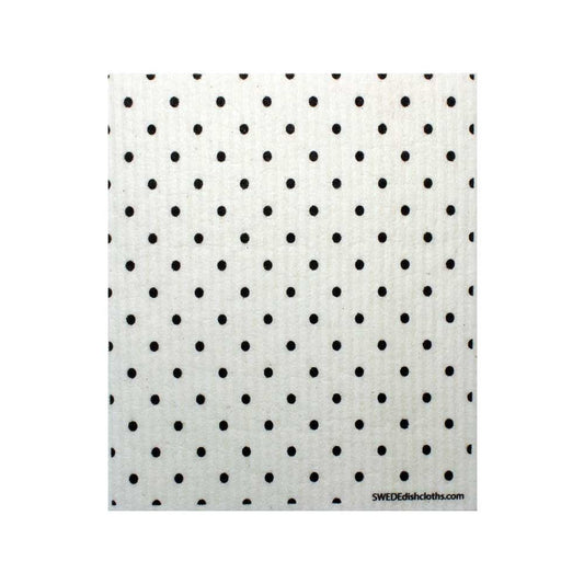 Swedish Dishcloth Black White Dots