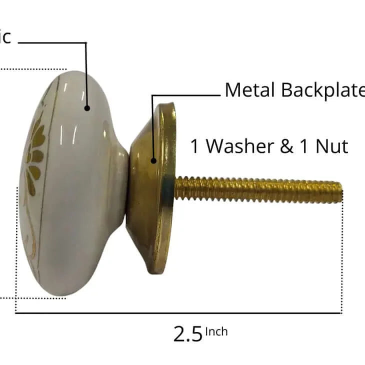 Gold drawer knob side view dimensions