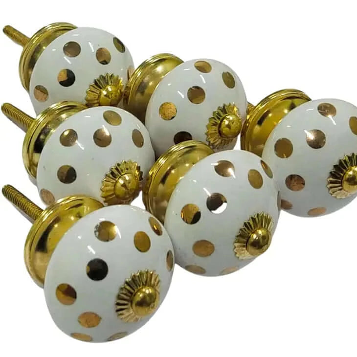 Gold Metallic Dot Cabinet knobs Side display