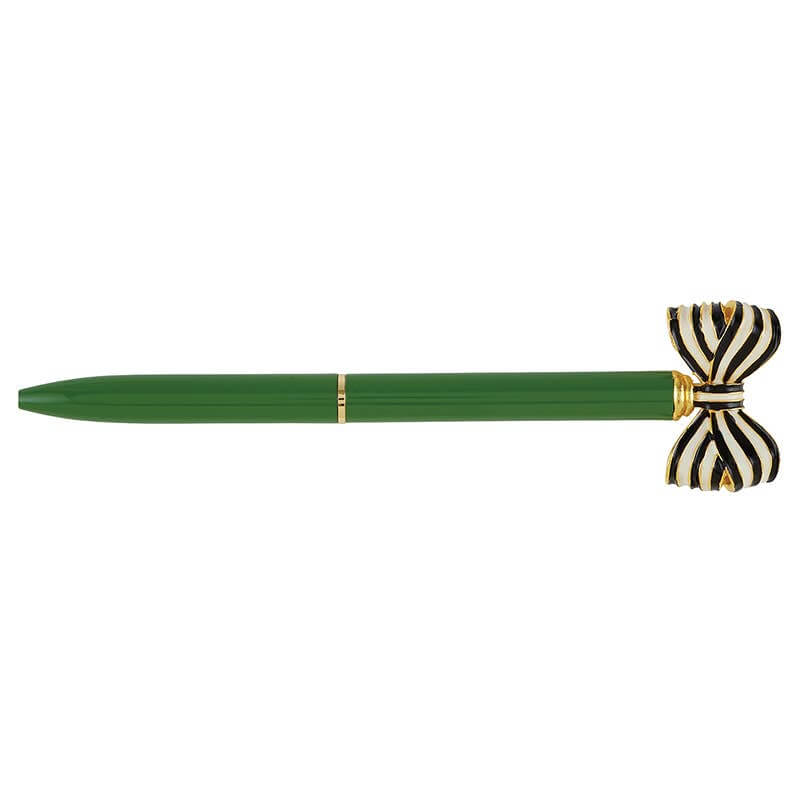 Striped Bow Pen, Green