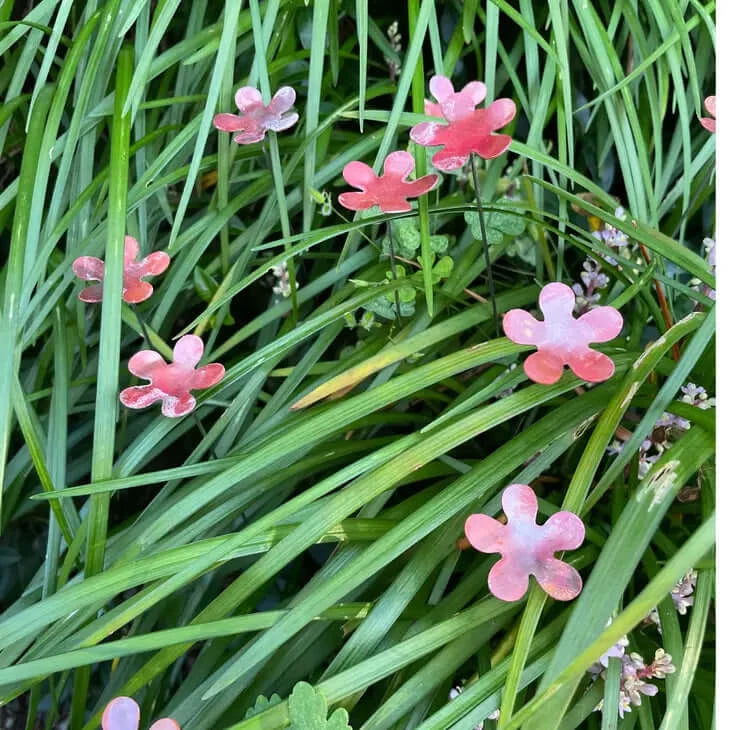 Copper flowers in garden