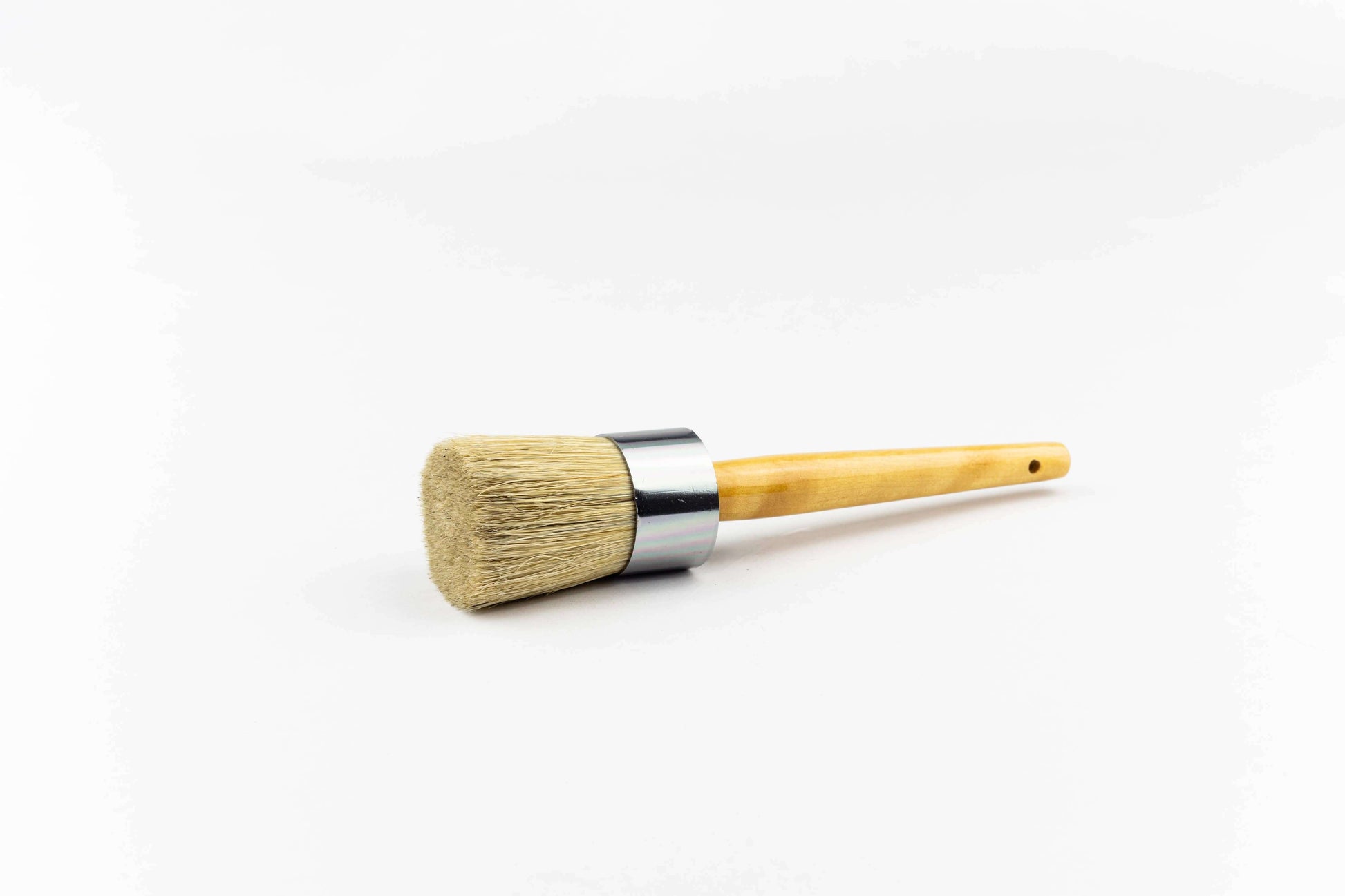 MudPaint Premium 1.5" Natural Bristle Wax Brush for Furniture Paint