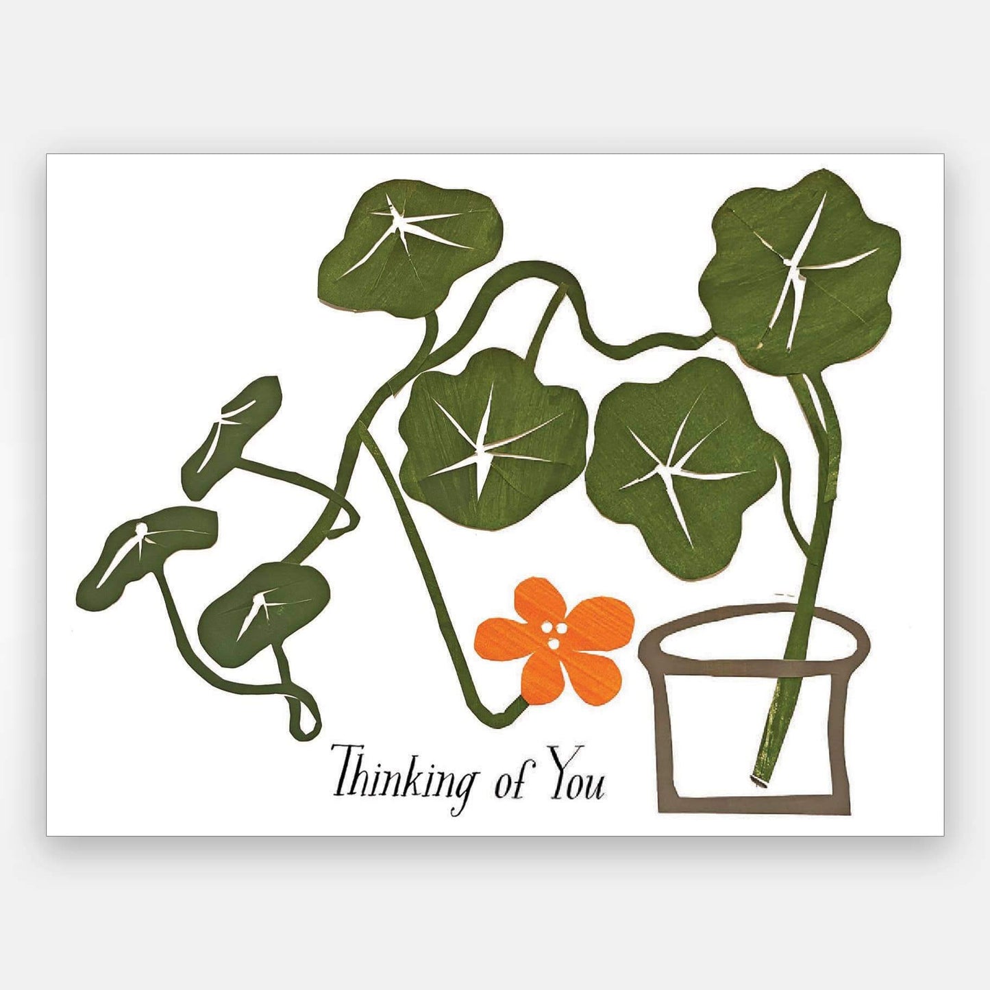 Nasturtium Design on Card "Thinking of You"