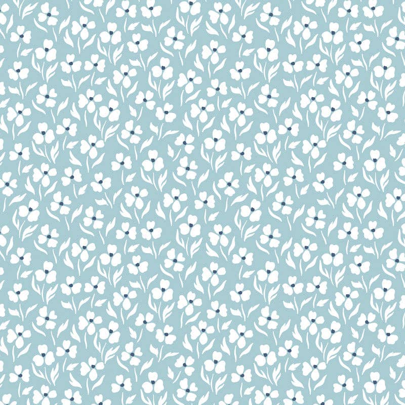 Meadow Flower Wallpaper Design - Blue