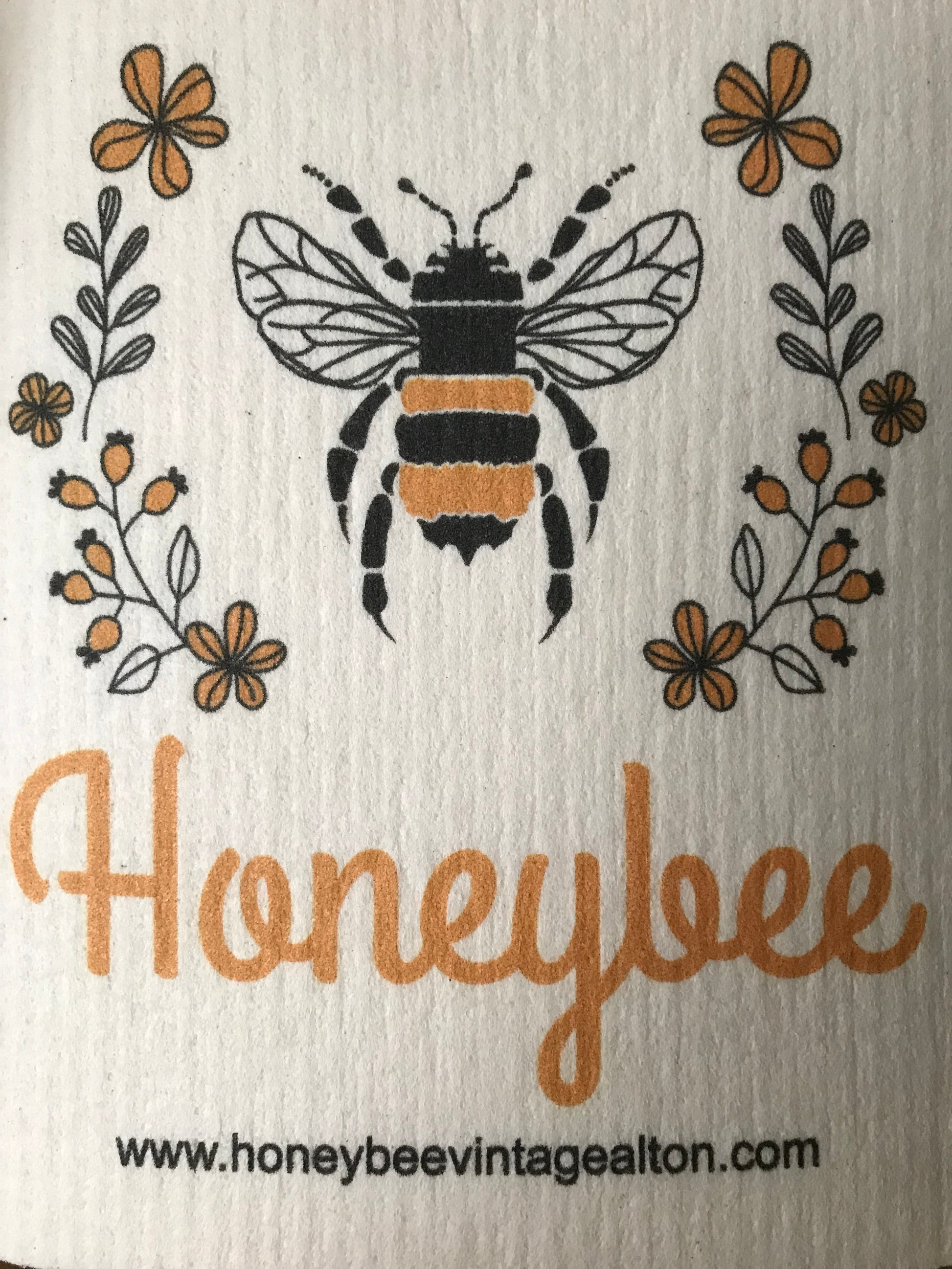 Swedish Dishcloth with Honeybee Logo 