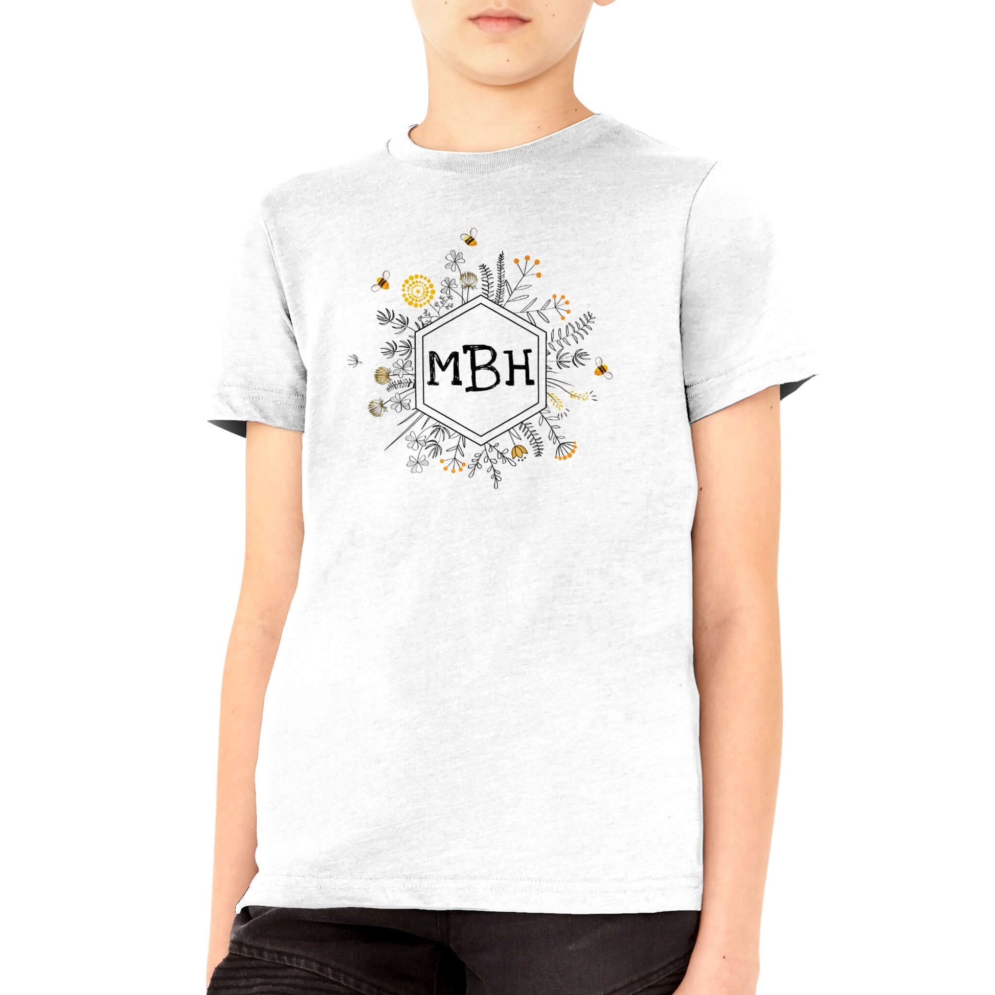 Custom Honeybee Hexagon shirt - model